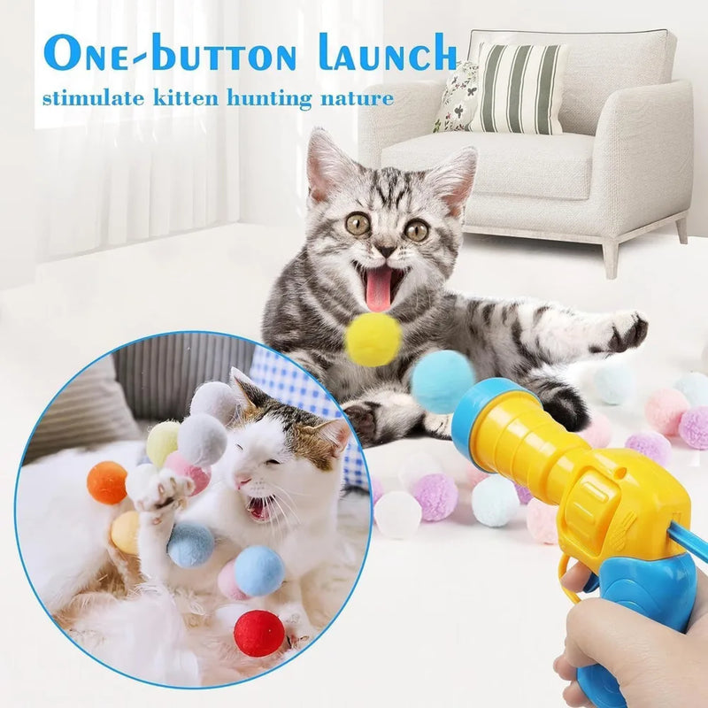 "Divertimento Garantido para Gatos: Lançador de Bolinhas