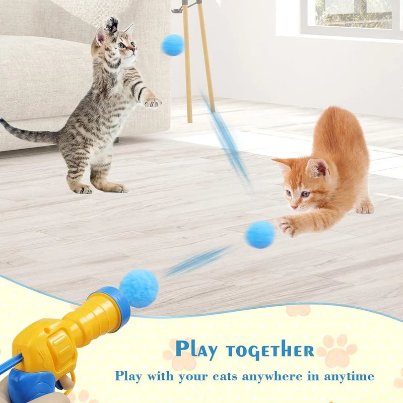 "Divertimento Garantido para Gatos: Lançador de Bolinhas